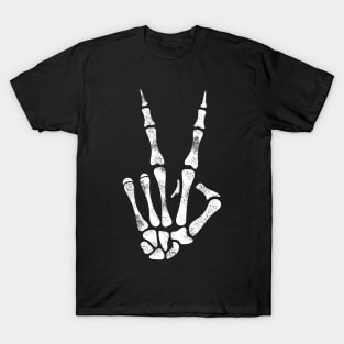 Peace Skeleton Hand Halloween T-Shirt